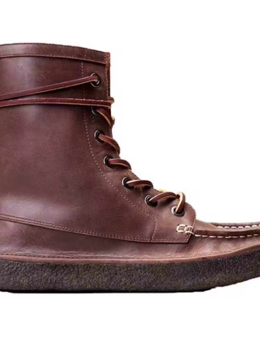 SeaVees Leather 7 Eyelet Walnut Women's Lace Up Size 8